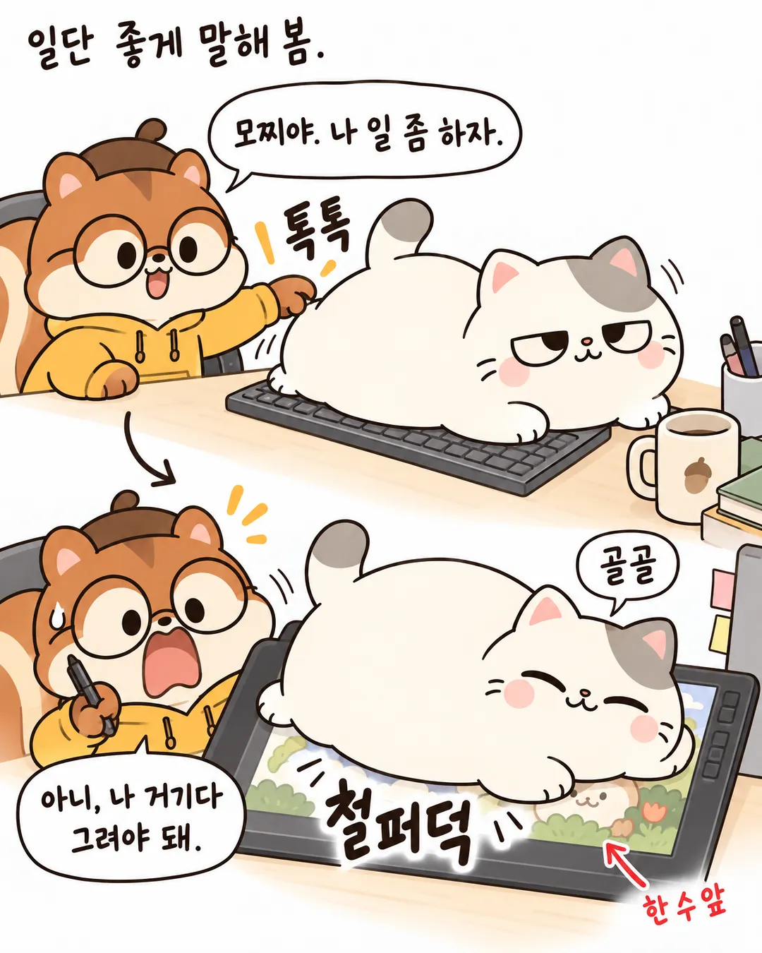 퇴근은 고양이 결재부터 2